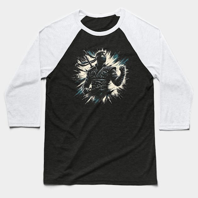 Black Ninja Baseball T-Shirt by Genbu